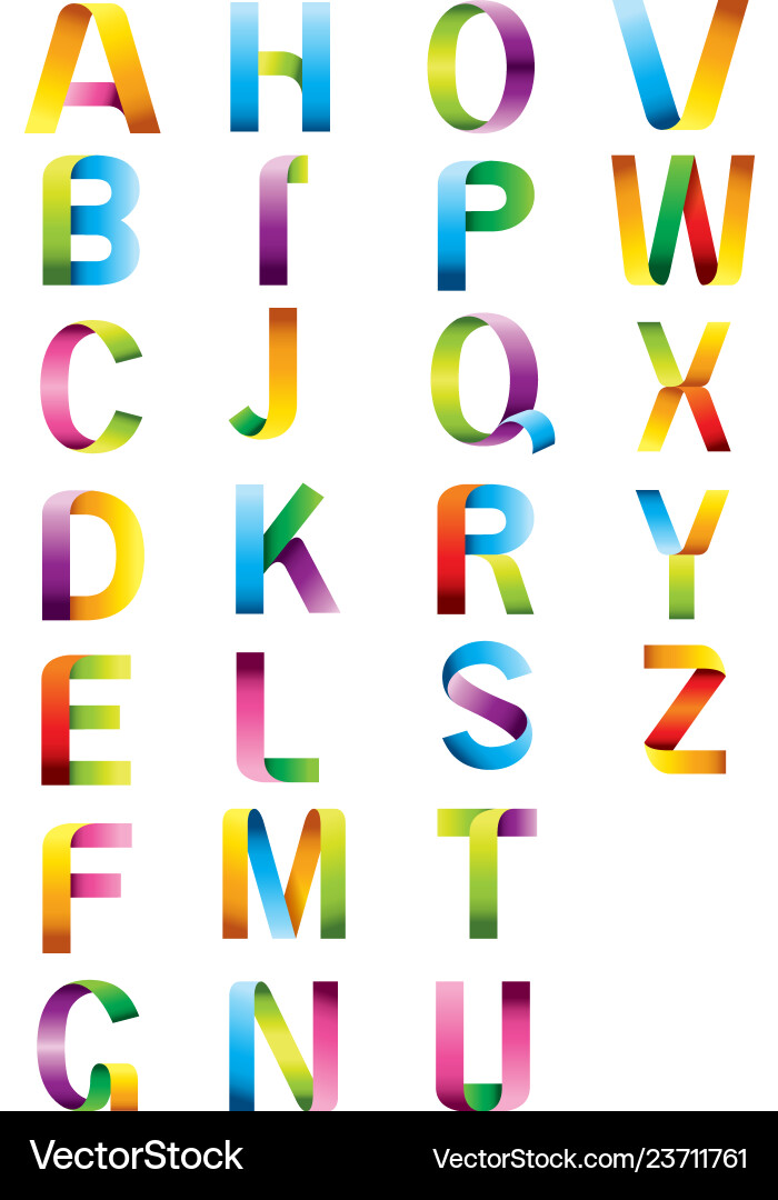 Colorful Alphabet Letter Set vector image