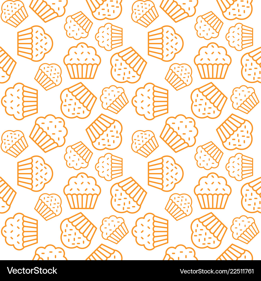 Cupcake seamless pattern for use as background vector image