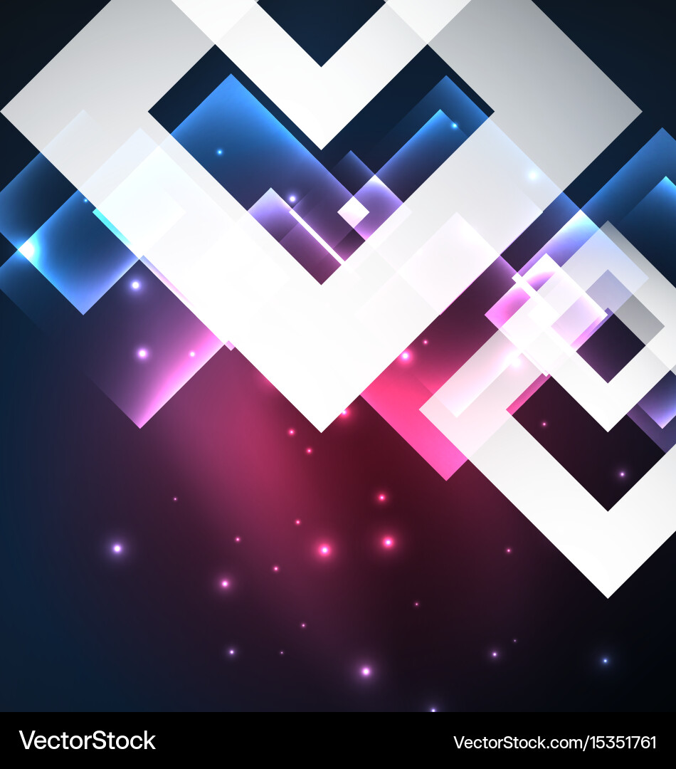 Dark background design with squares and shiny Vector Image