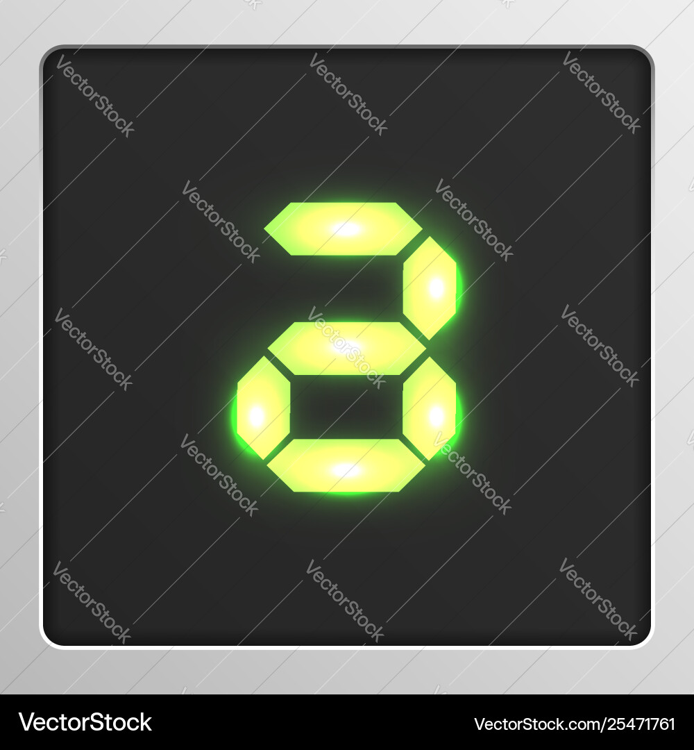 Digital character set typeface on a screen vector image