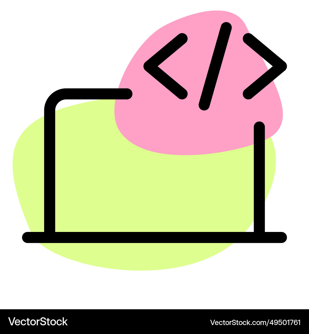 Editing or executing programming in laptop Vector Image