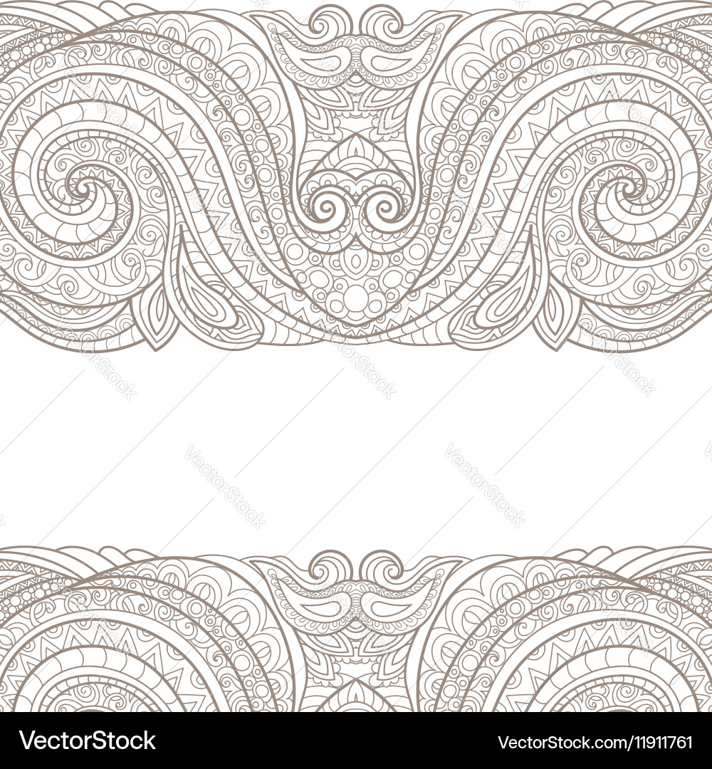 Floral Frame - Intricate Pattern Vector Image