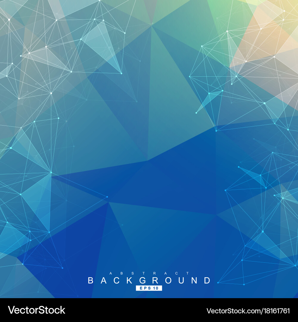 Geometric abstract background with connected line vector image