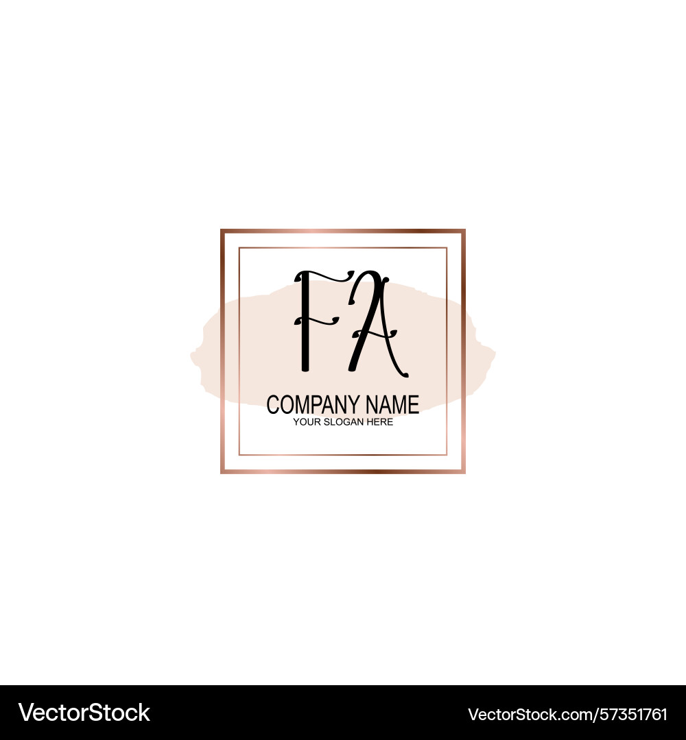Minimalist handwritten fa initial logos with soft Minimalist handwritten fa initial logos with soft Vector Image