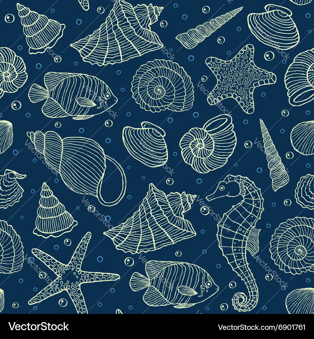 Ocean Shell Pattern vector image