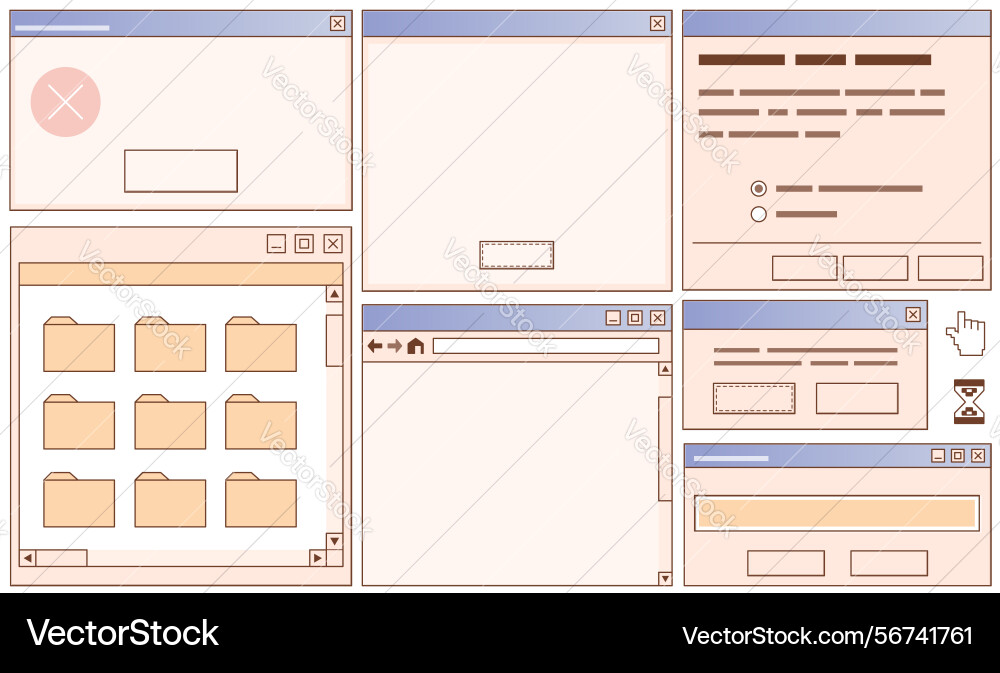 Retro user interface kit Retro user interface kit vector image