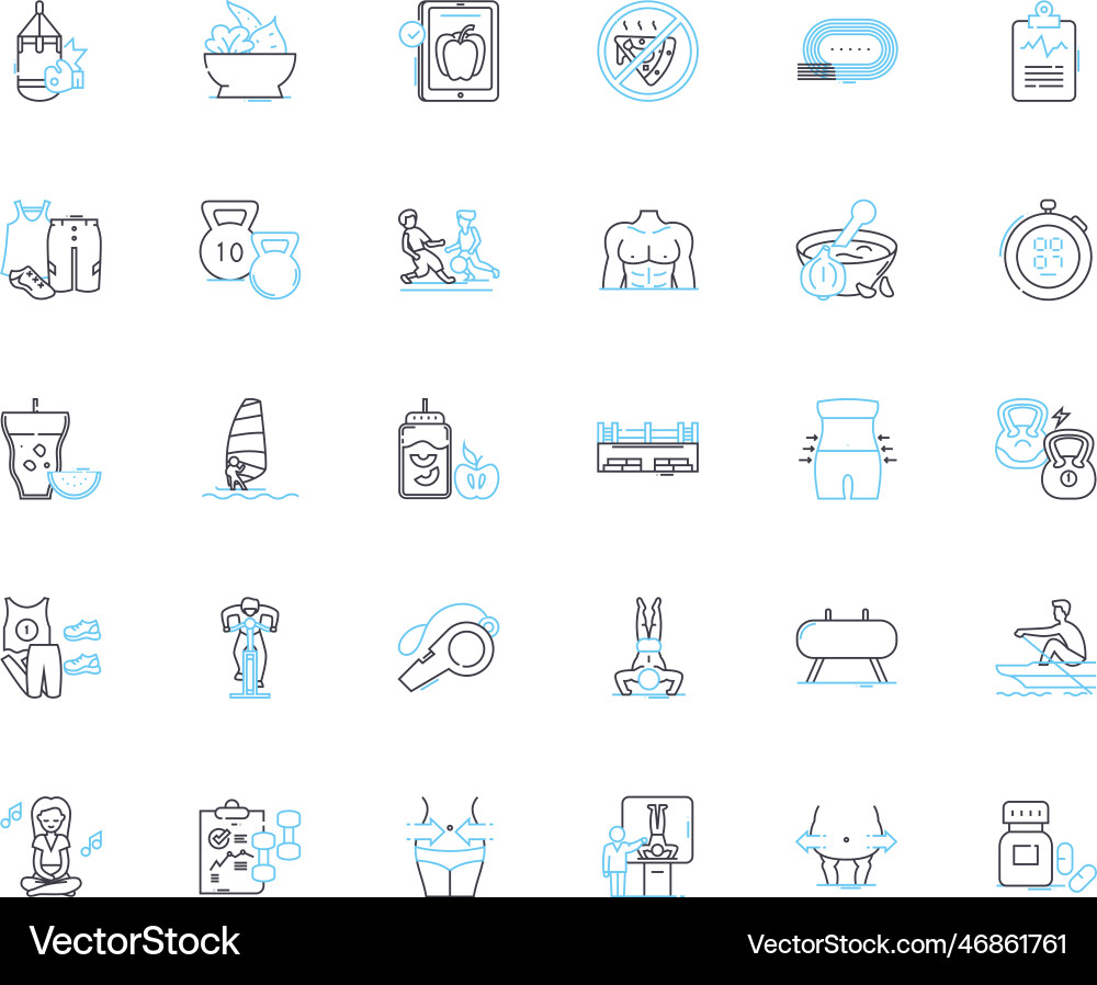 Run sprints linear icons set speed acceleration Run sprints linear icons set speed acceleration Vector Image