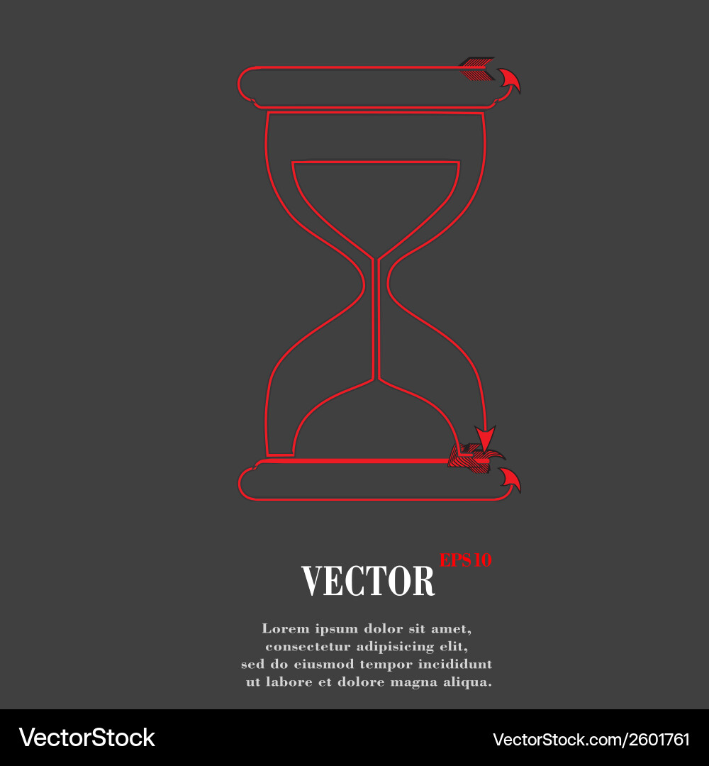Sand clock glass timer flat modern web button vector image