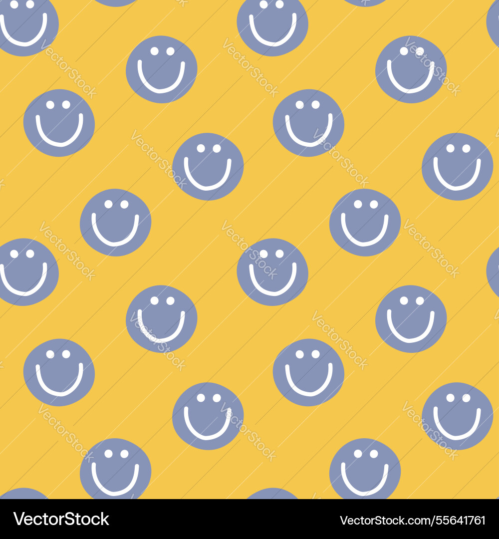 Seamless minimal smile line art repeat pattern vector image