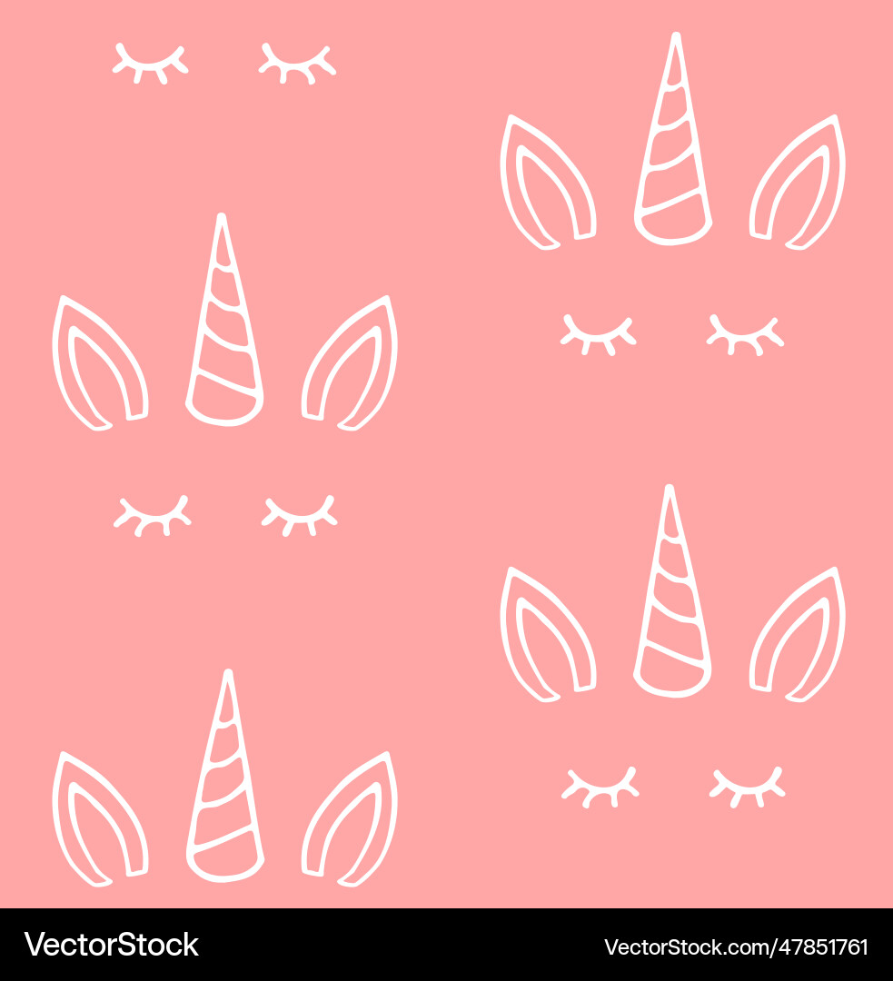 Seamless pattern of unicorn face Vector Image
