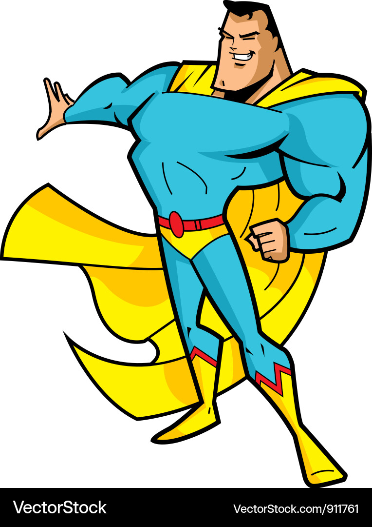 Smiling Superhero with Strong Chin vector image