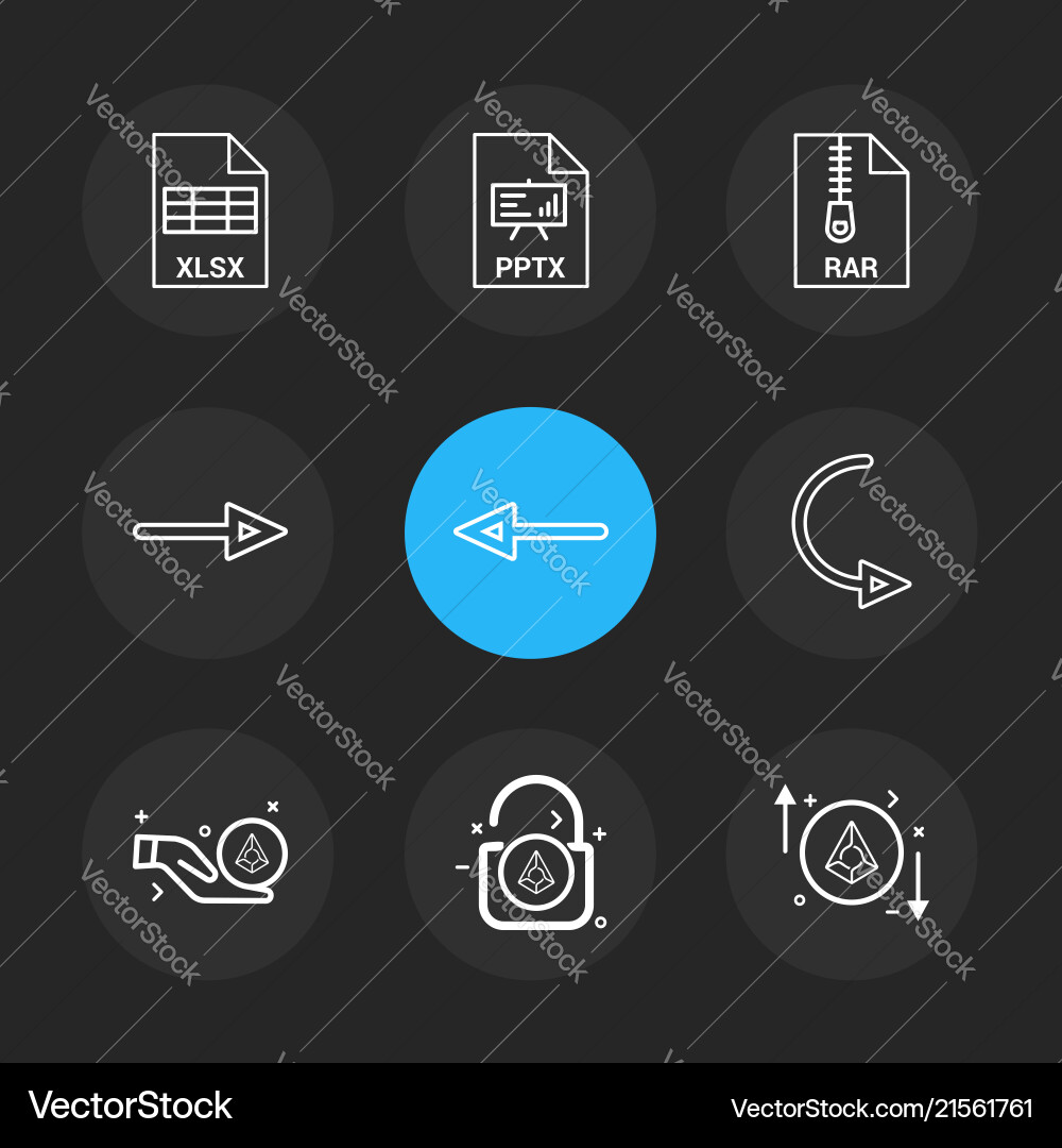 Xlsx excel pptx power point rar compressed vector image