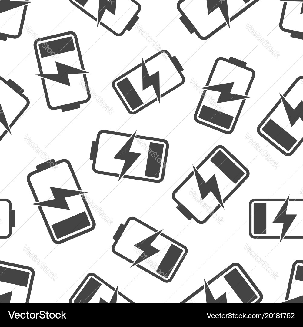 Battery charge level indicator seamless pattern Vector Image