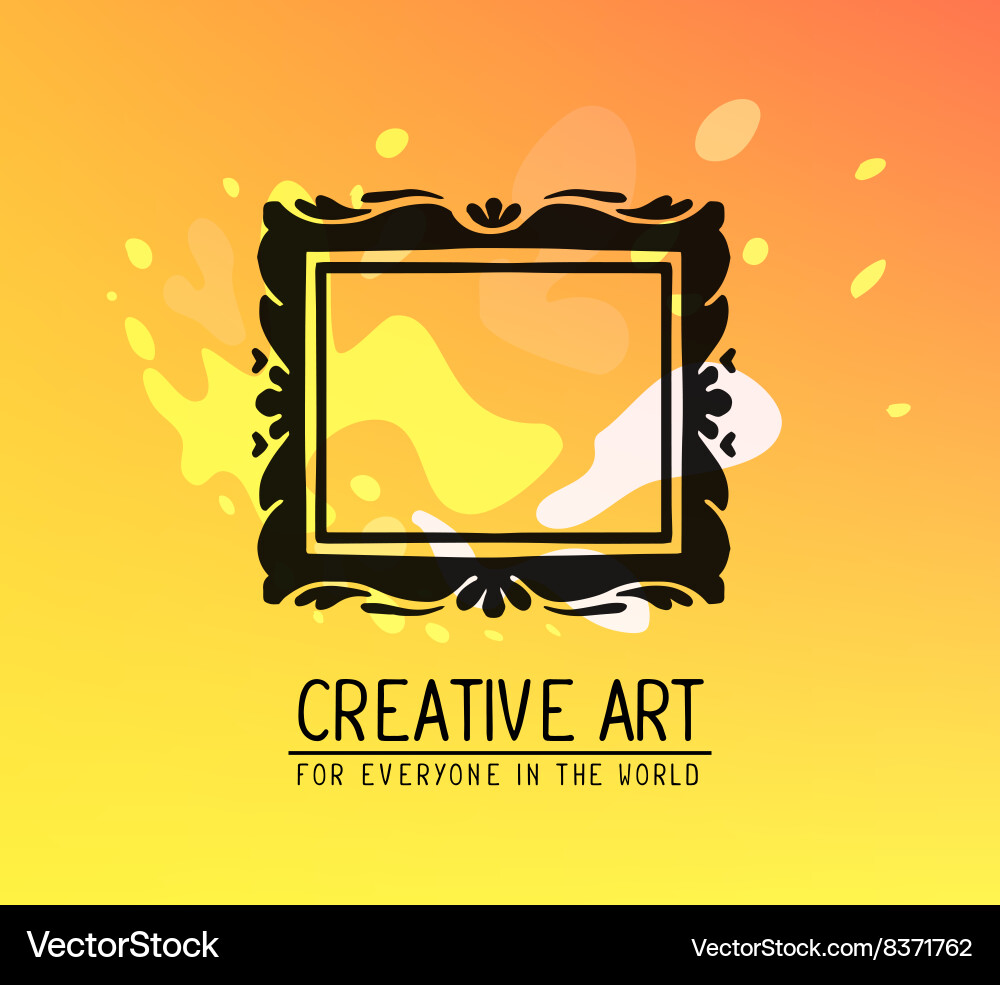 Black color rectangular frame in modern s Vector Image