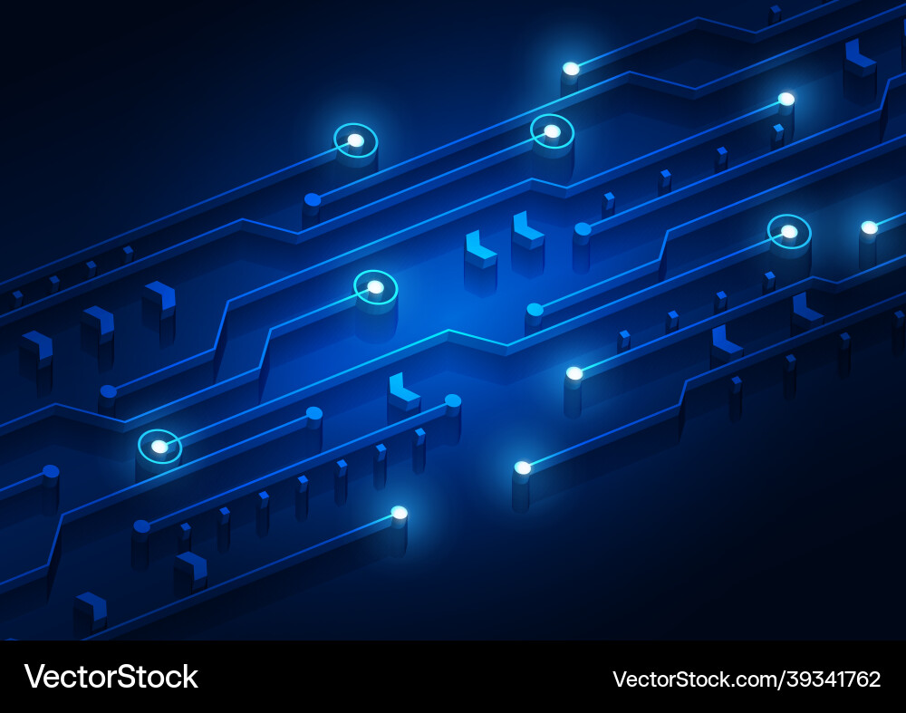 Circuit technology background with hi-tech vector image