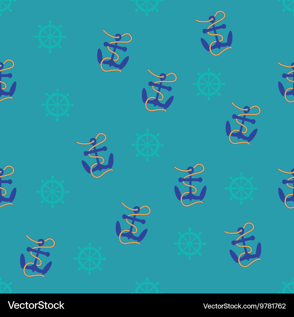 Helm Rope & Anchor Pattern vector image