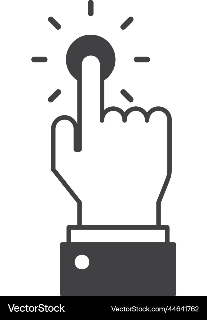 Index finger with button in minimal style Vector Image