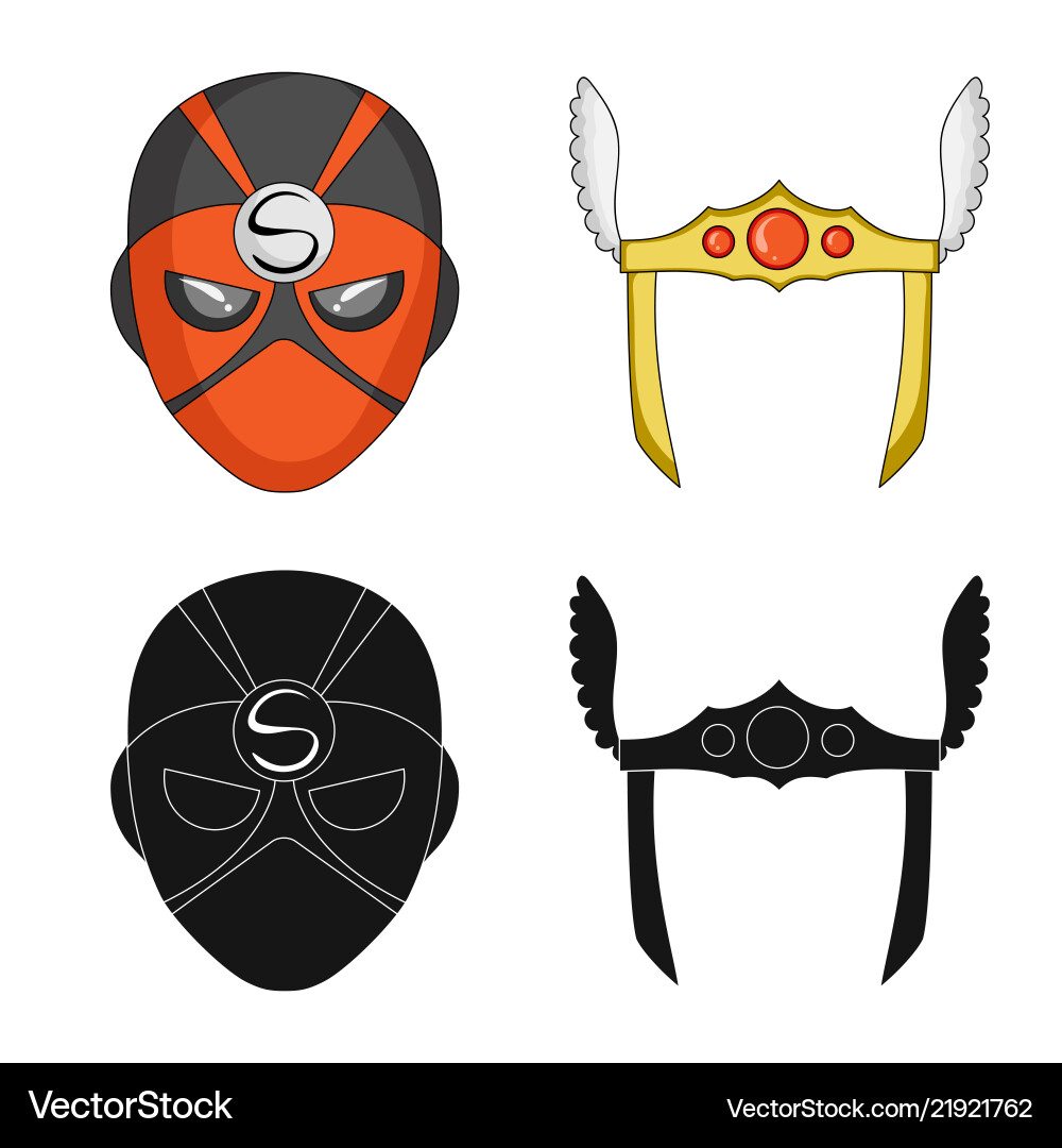 Isolated object of hero and mask symbol set Vector Image