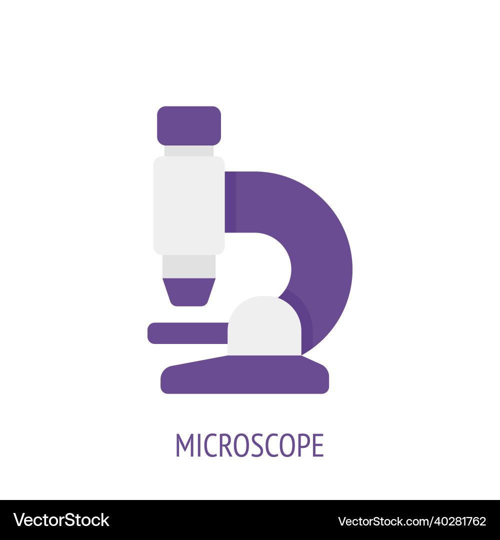Microscope for laboratory research flat icon Vector Image