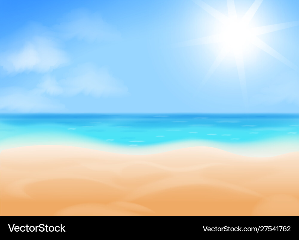 Ocean Beach Sunset Vector Image