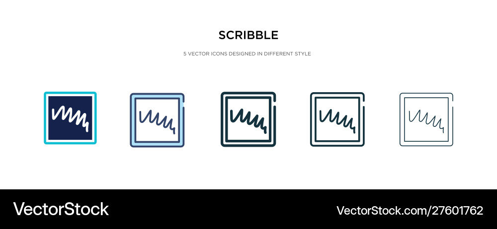 Scribble icon in different style two colored Scribble icon in different style two colored vector image