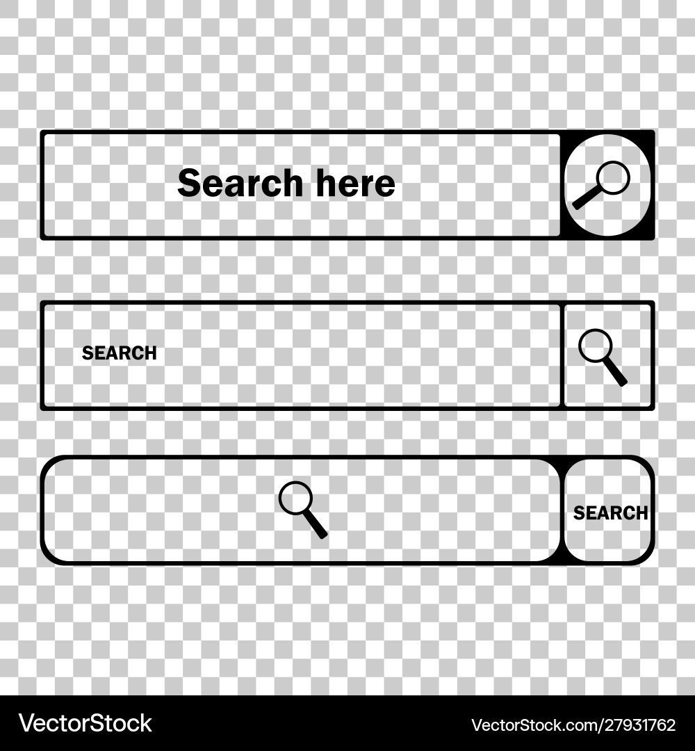 Set interface design elements with search bar vector image