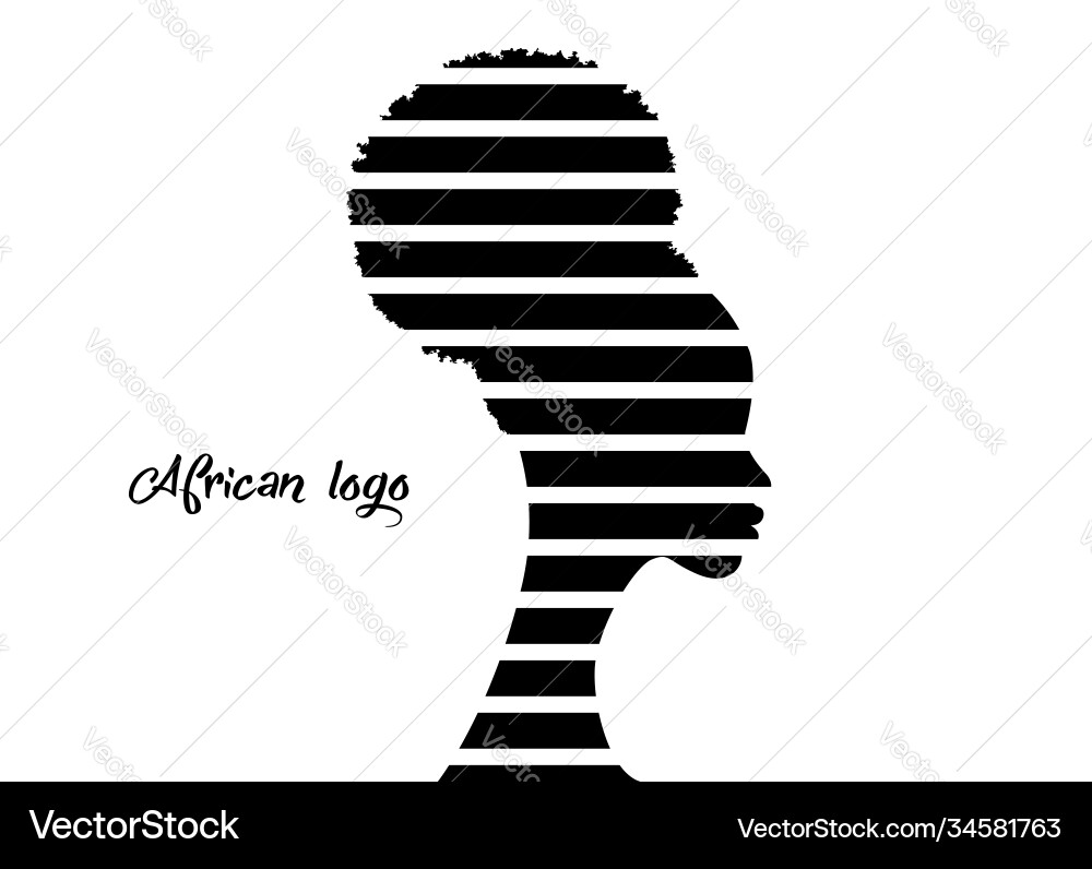 Afrikanische amerikanische Frau Gesichtsprofil Frisur Logo Afrikanische amerikanische Frau Gesichtsprofil Frisur Logo vektorbild