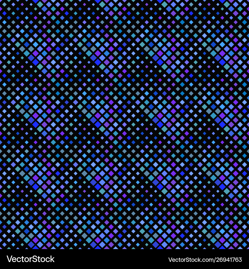 Blue abstract seamless diagonal square pattern vector image