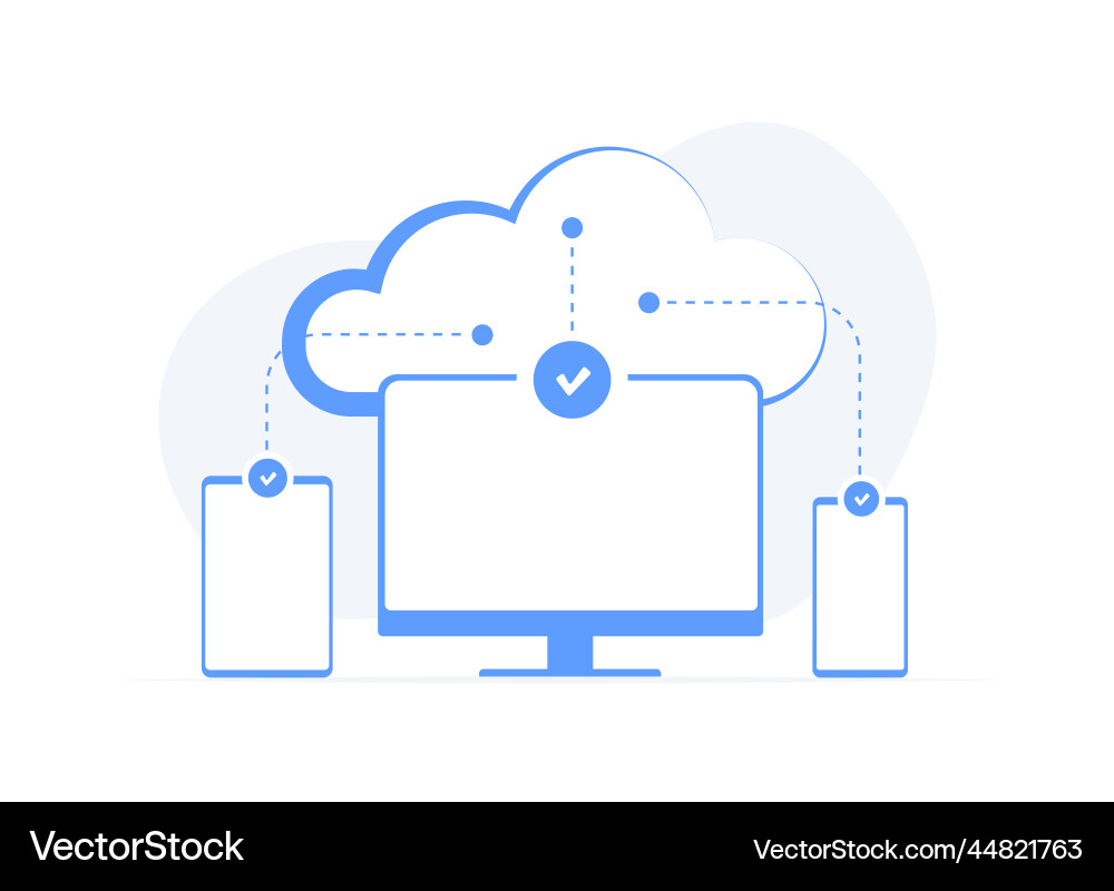 Cloud computing services concept online data vector image