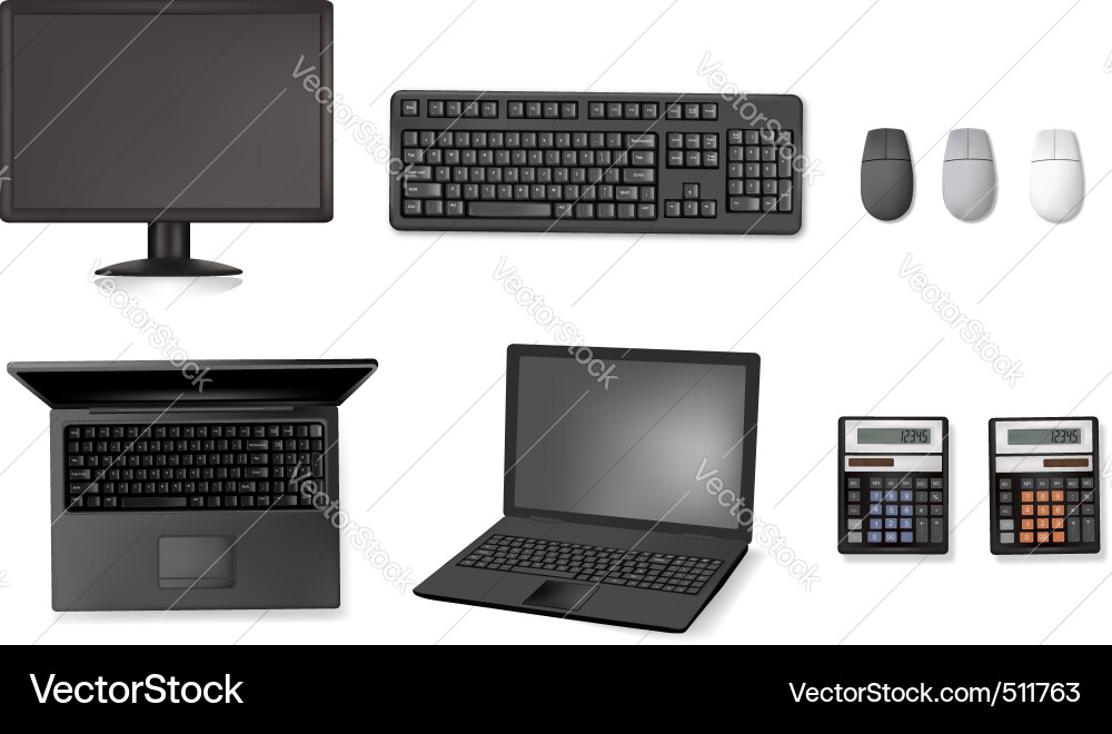 Collection of Computer Icons Vector Image