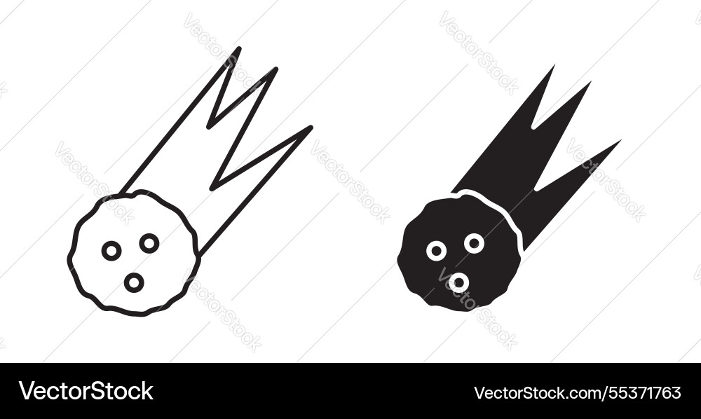 Comet icon set in thin line for web Vector Image