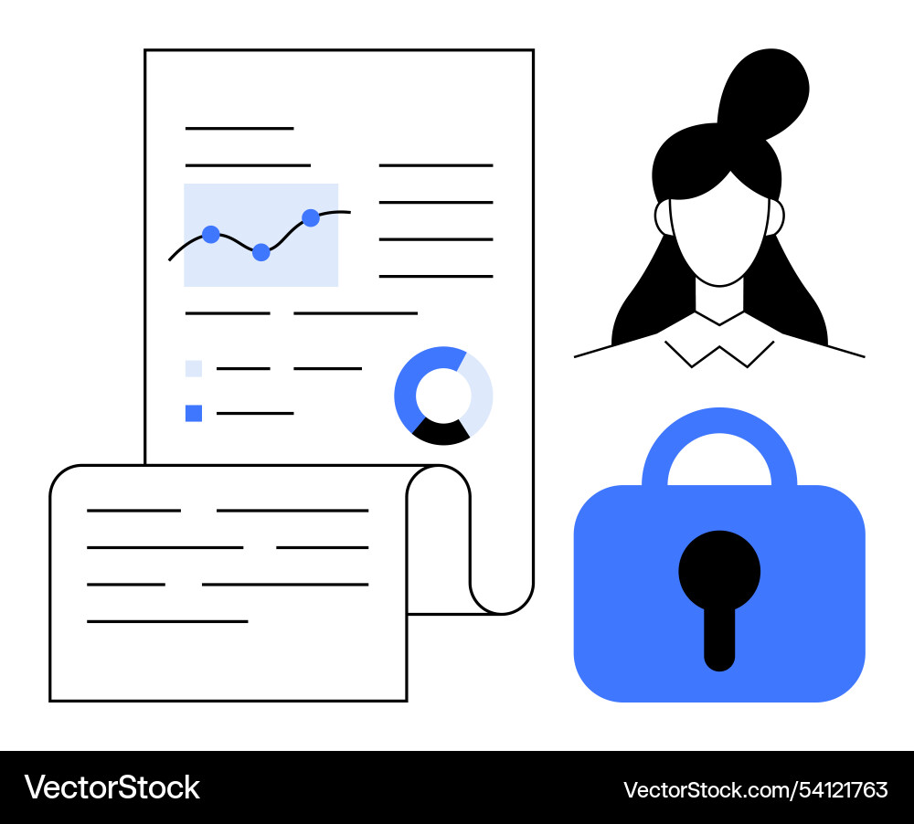 Data analysis and security with professional vector image
