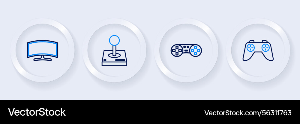 Game Controller Joystick Icons Set vector image