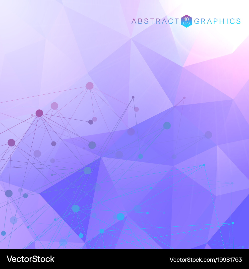 Geometric abstract background with connected line vector image
