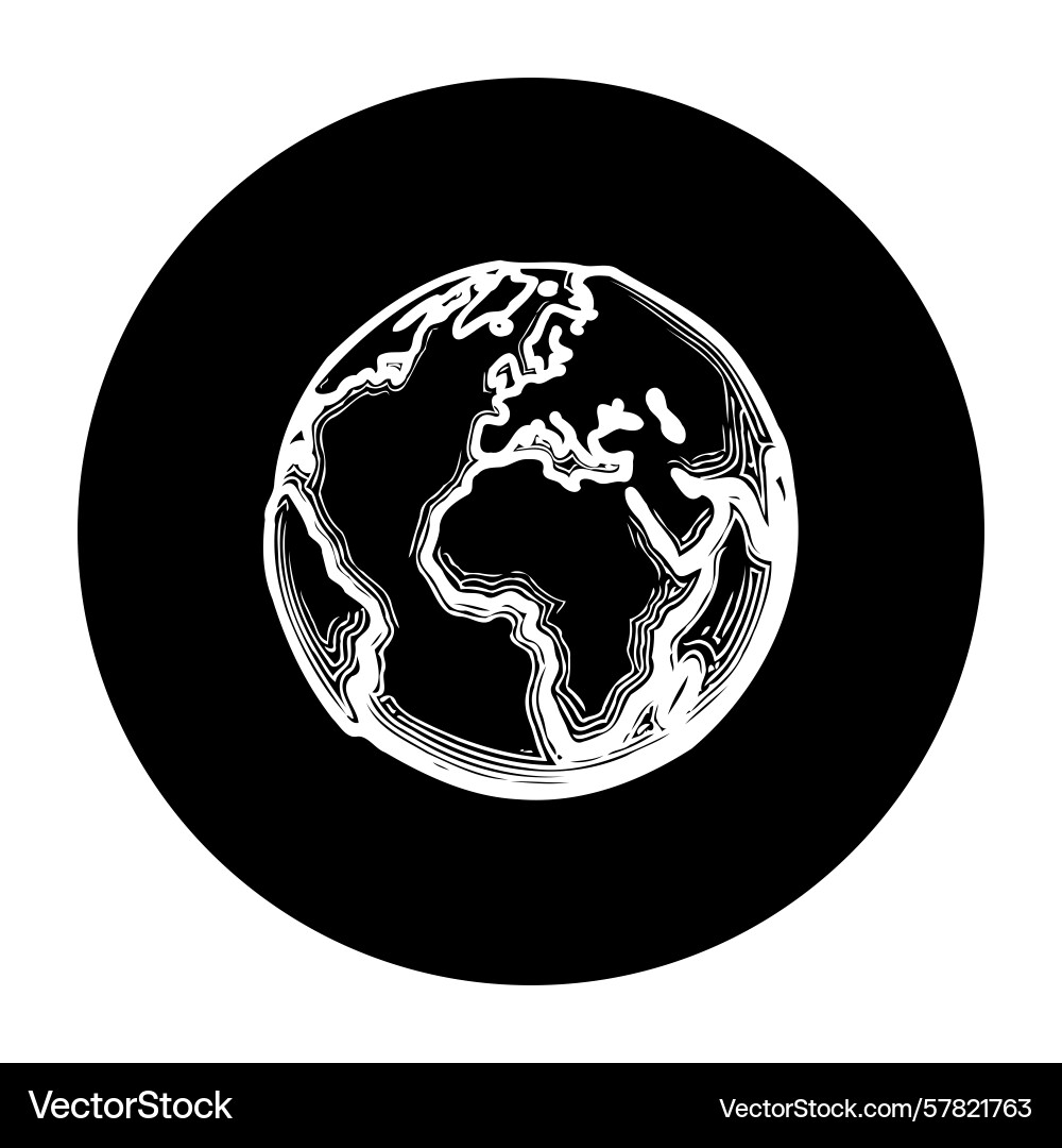 Global unity with a simple sketch of earth Vector Image