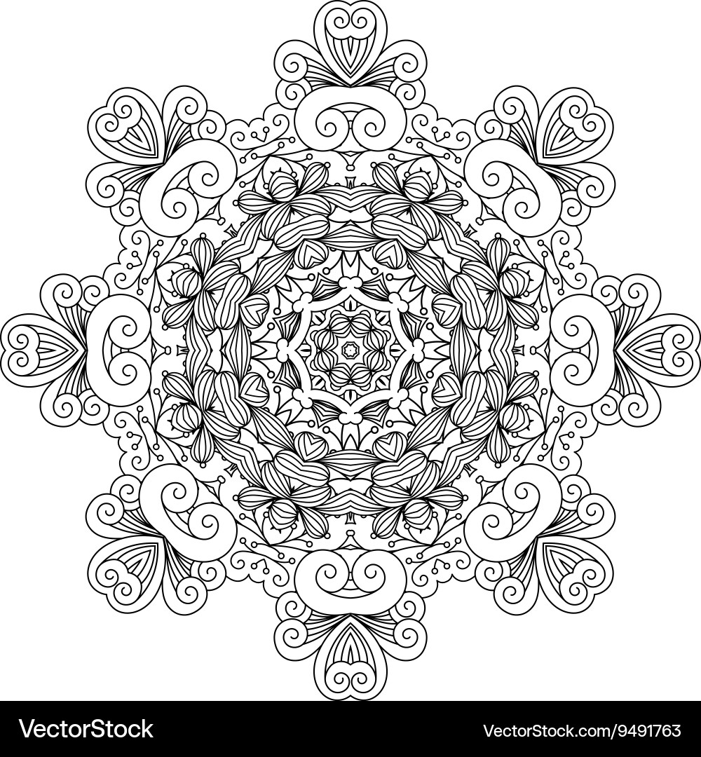 Intricate geometric symmetrical pattern vector image