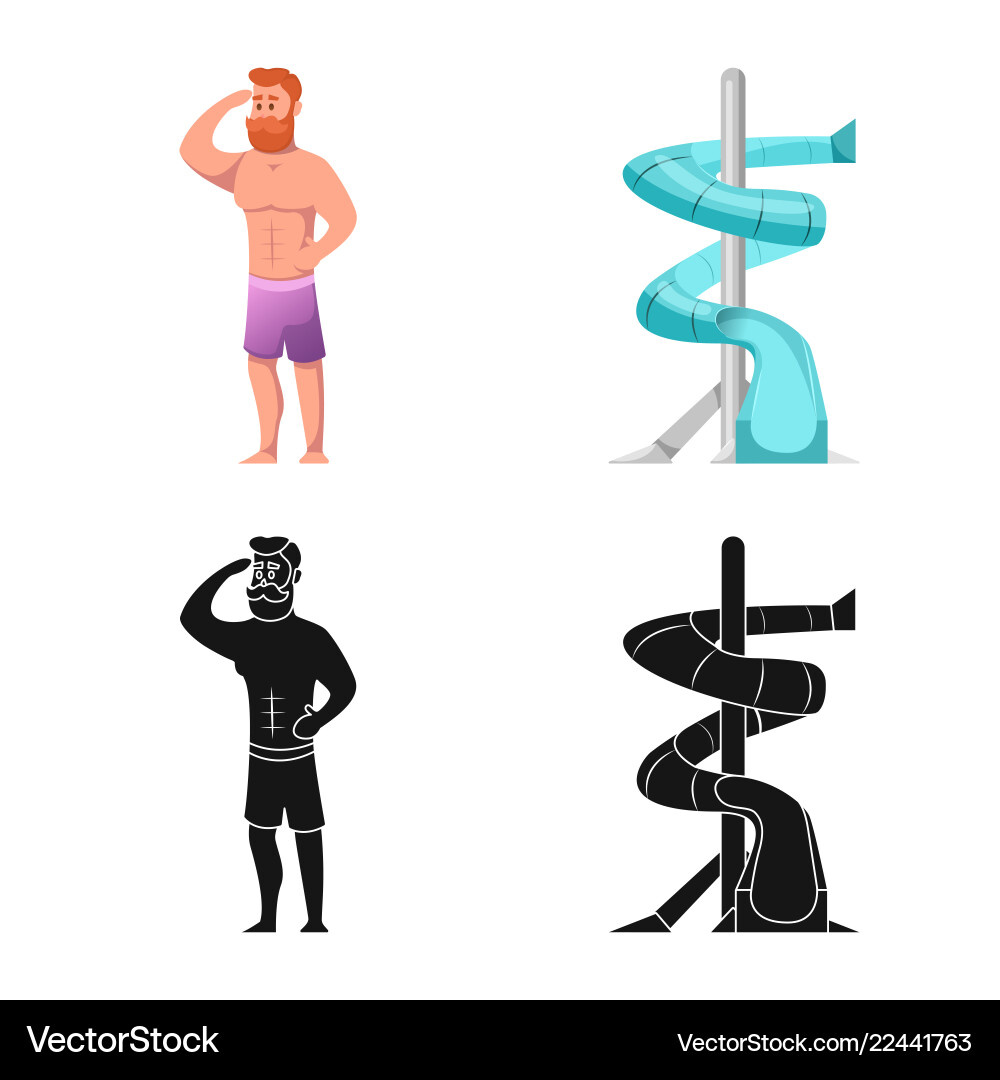 Isolated object of pool and swimming symbol vector image