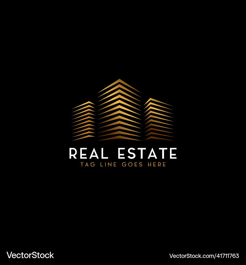 Kreatives abstraktes goldenes Stadtgebäude-Logo Kreatives abstraktes goldenes Stadtgebäude-Logo vektorbild