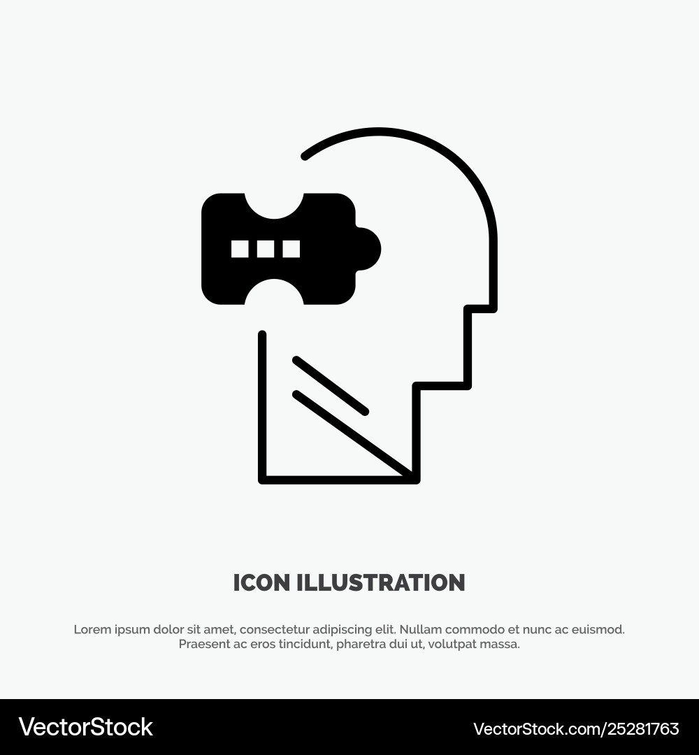 Logic mind problem solving solid glyph icon Logic mind problem solving solid glyph icon Vector Image