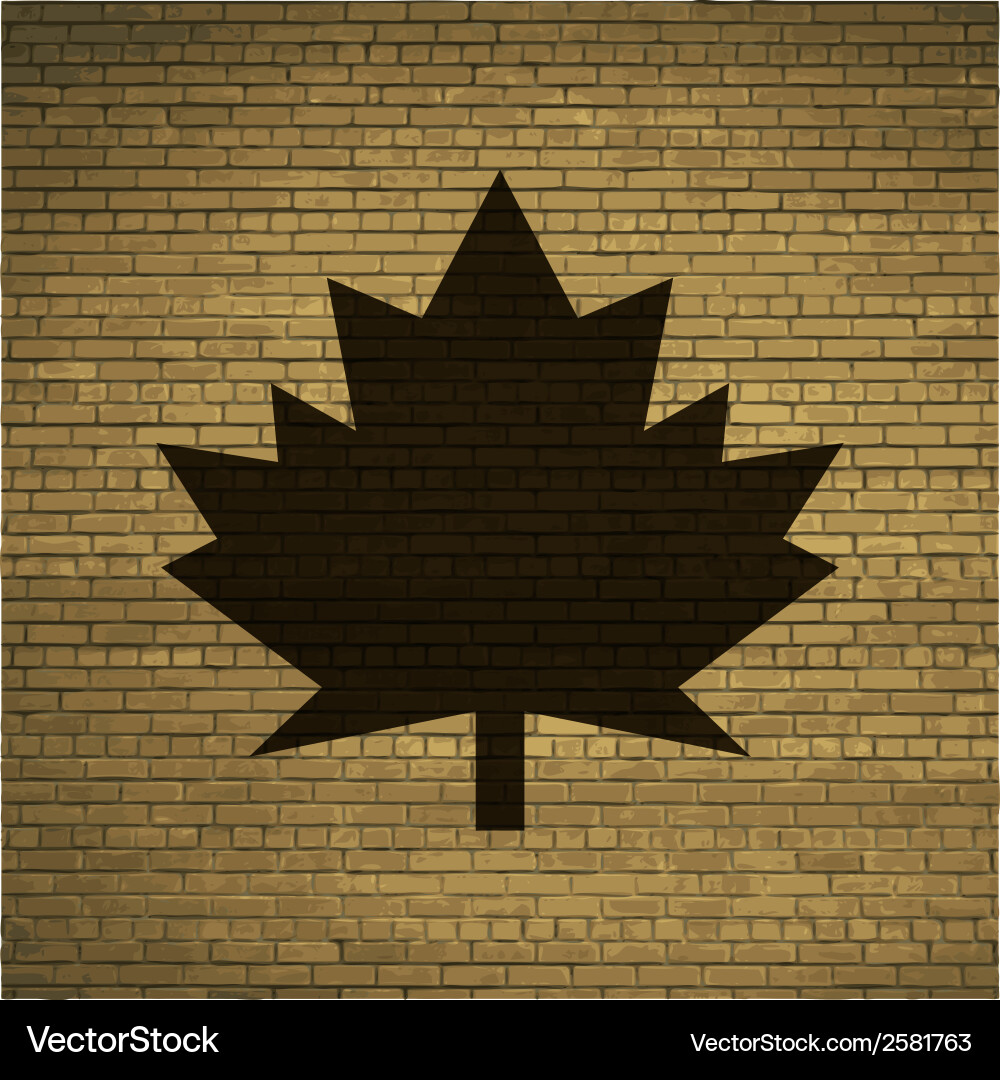 Maple leaf flat modern web button and space Vector Image
