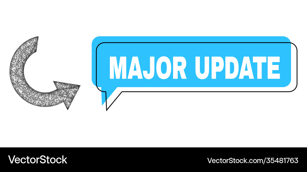 Misplaced major update message frame and net mesh Misplaced major update message frame and net mesh vector image