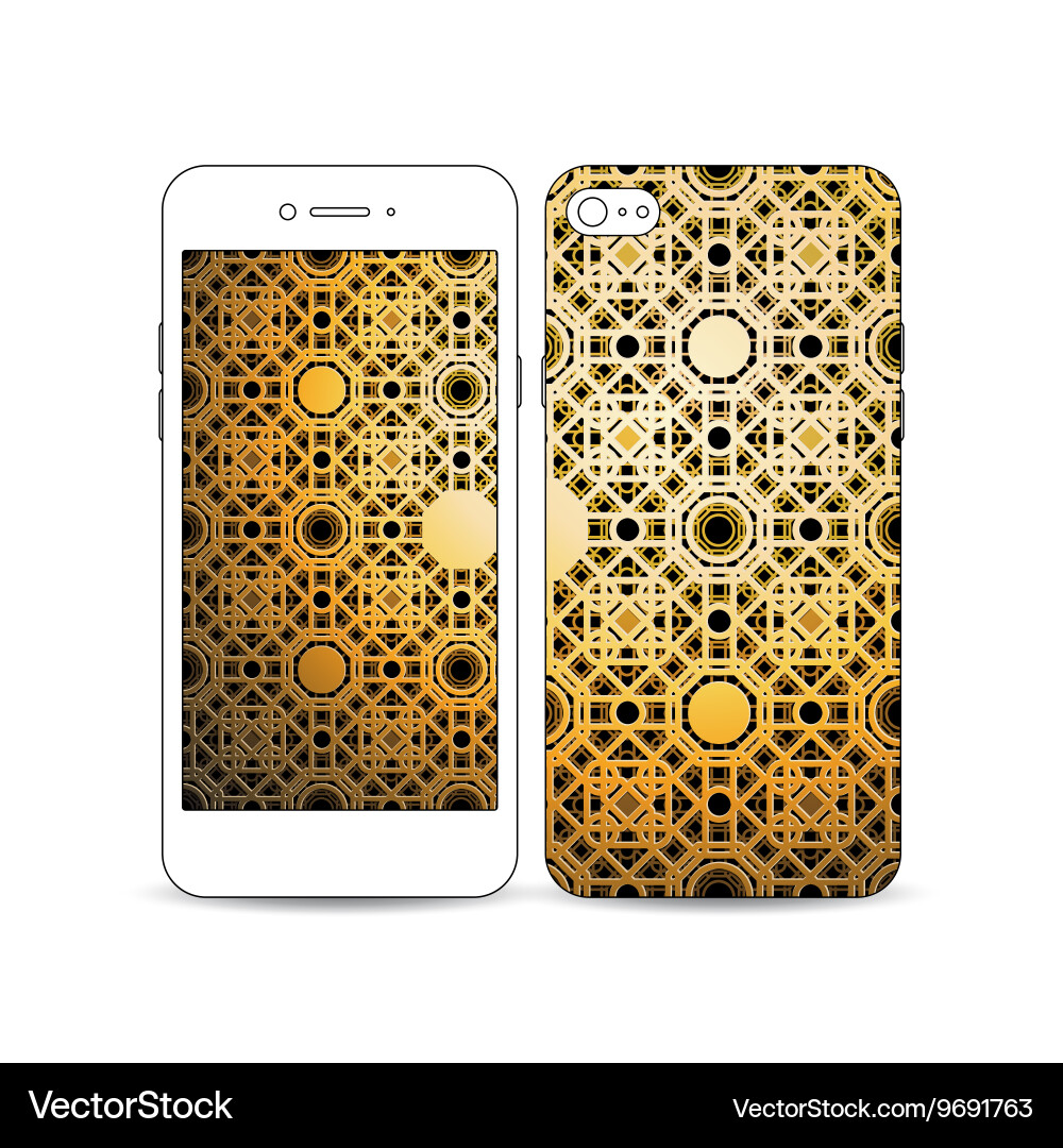 Mobile smartphone with an example of the screen Vector Image