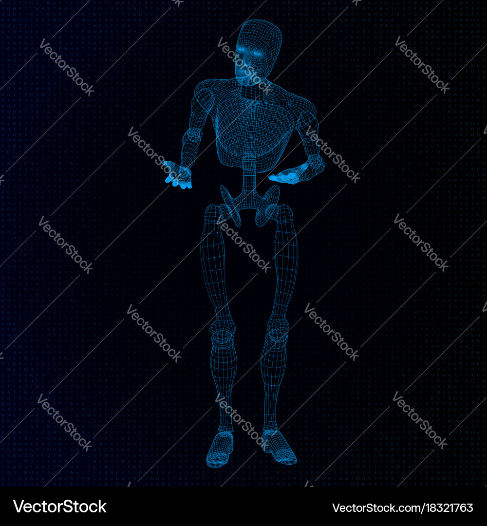Questioning Robot Android vector image