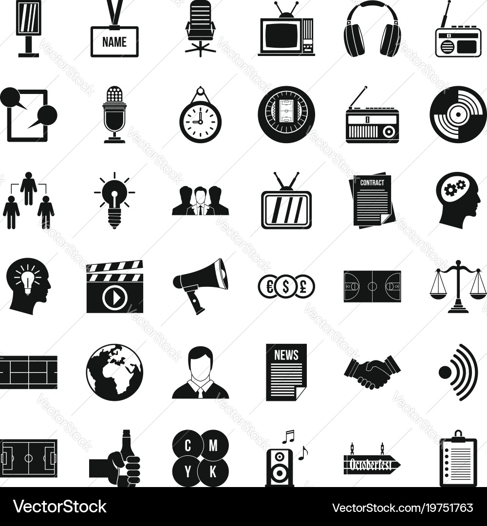 Service channel icons set simple style Vector Image
