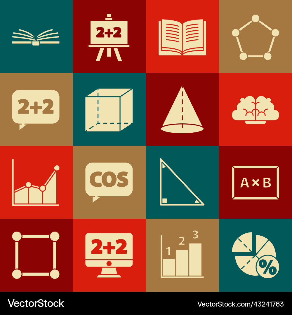 Set graph schedule chart diagram chalkboard vector image