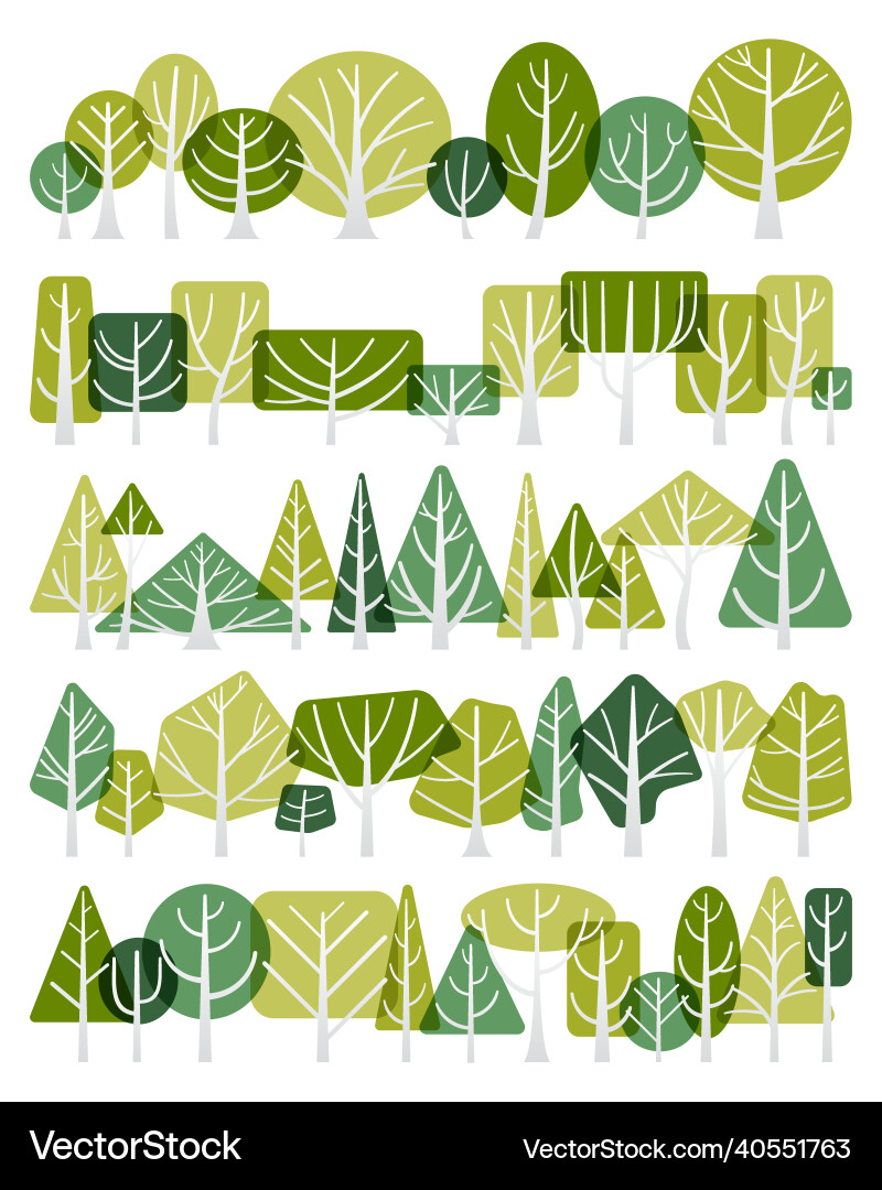 Set of side view trees Vector Image