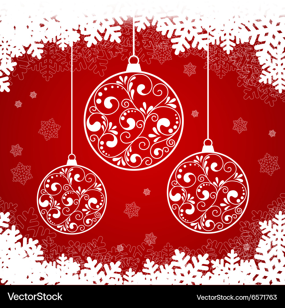 Snowflake red background Vector Image