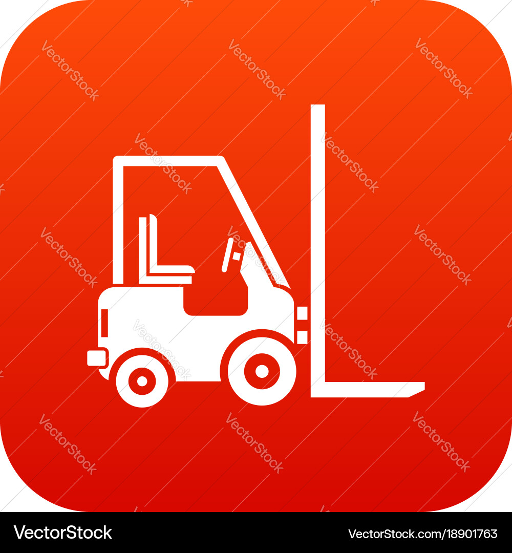 Stacker loader icon digital red Vector Image