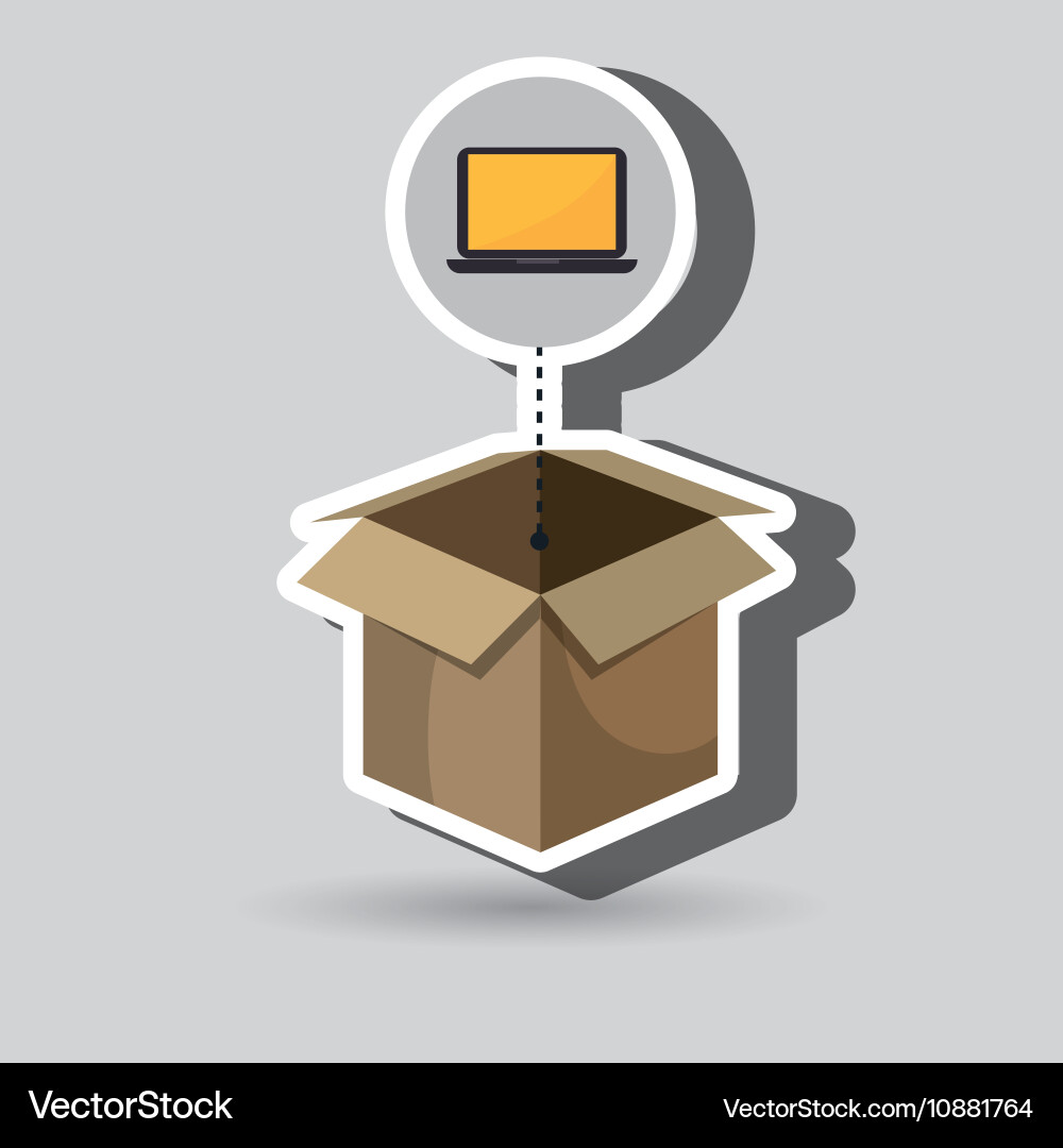 Box computer laptop Royalty Free Vector Image - VectorStock