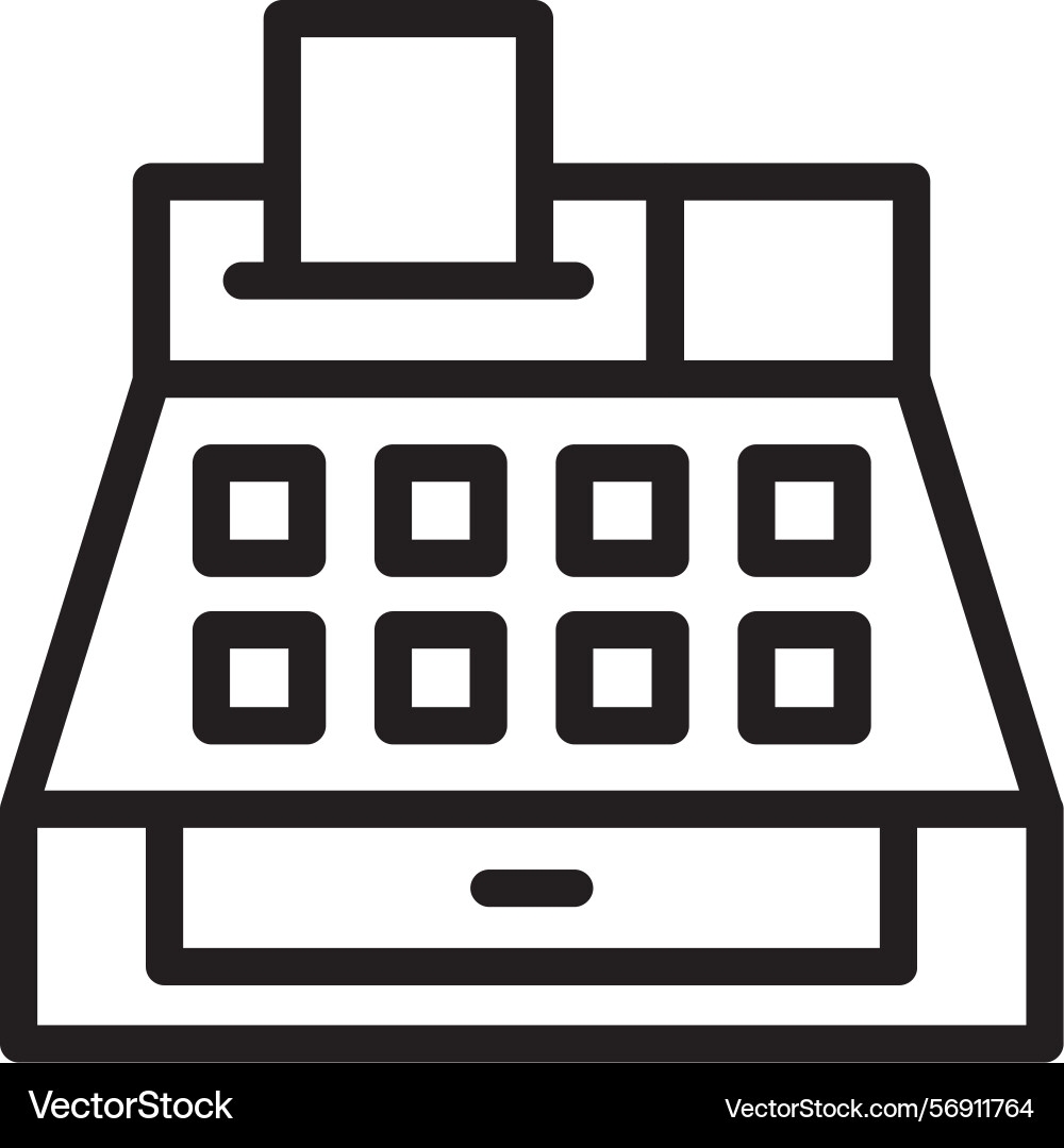 Checkout counter linear style icon design Vector Image